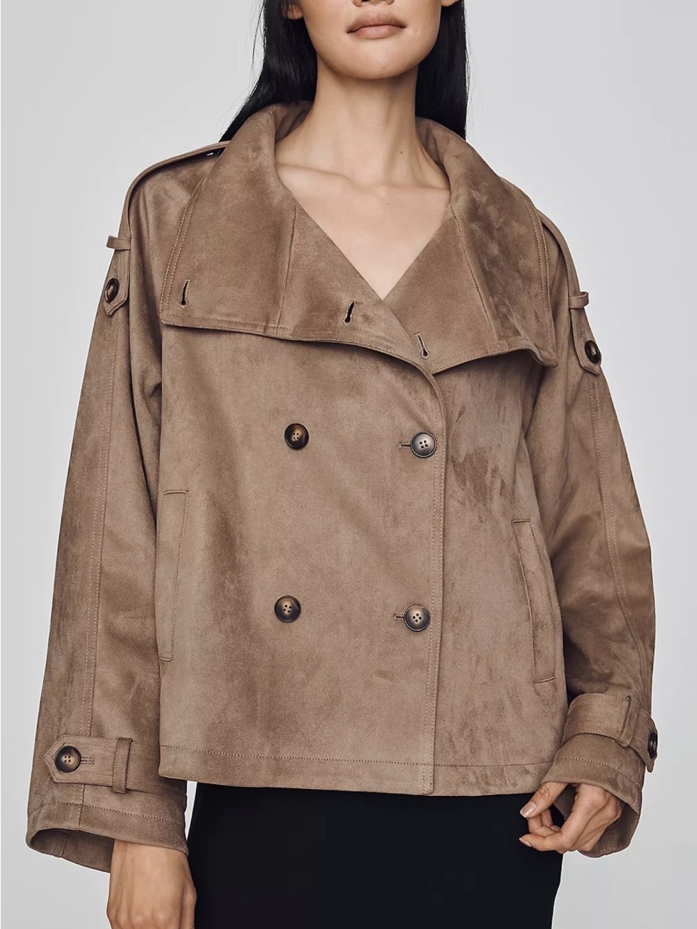 NWT! Anthropologie Maeve Funnel Neck Short Trench Coat